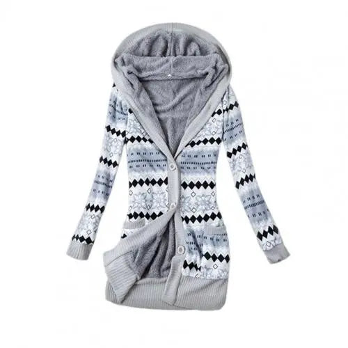 Thick Long Hooded Cardigan Sweater