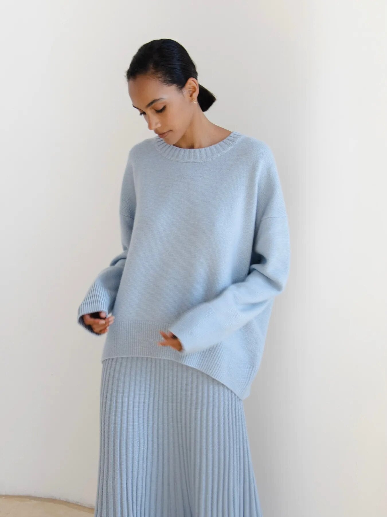 O-Neck Casual Solid Color Sweaters