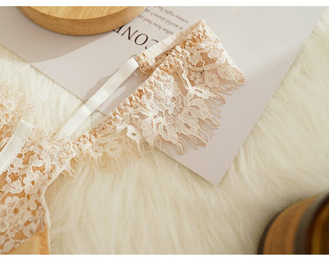 Ultra Thin Lace Underwear Sets Push Up Brassiere French Eyelash Bra Lingerie Female Transparent Bra And Panty