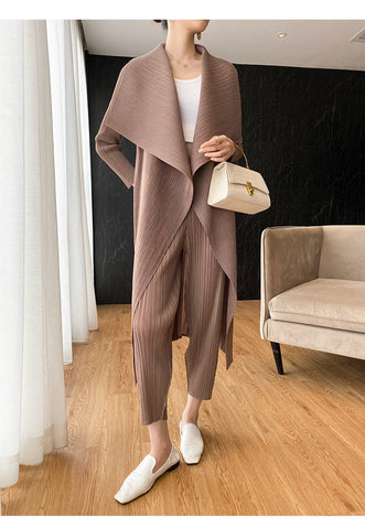 Lapel Neck Wool Cape Poncho Cardigan