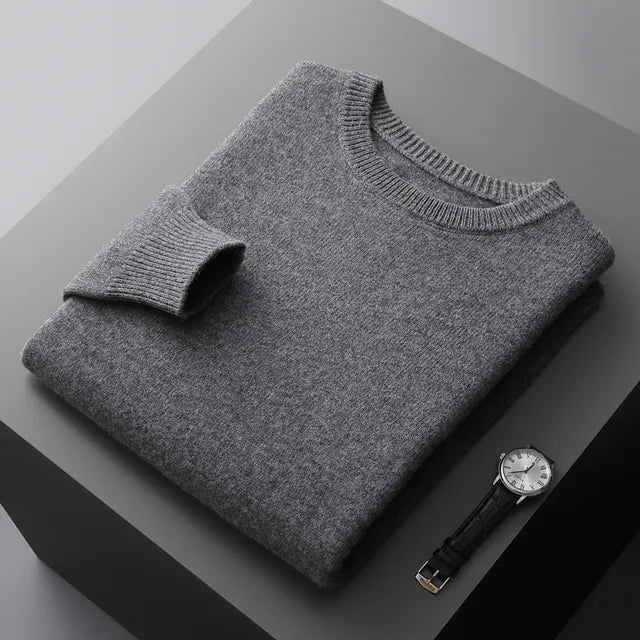 Soft Mens Round Neck Thickened Wool Sweaters