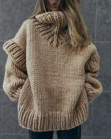 Superdicke, warme, übergroße Strickpullover