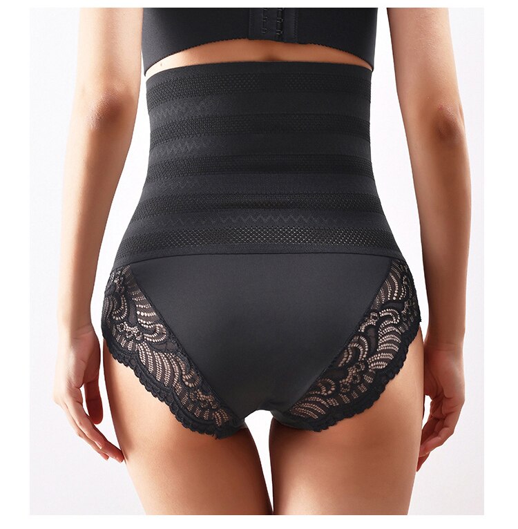 High Waist Shaping Panties Lace Breathable Body Shaper Slimming Tummy Underwear Plus Size Butt Lifter Seamless Brie