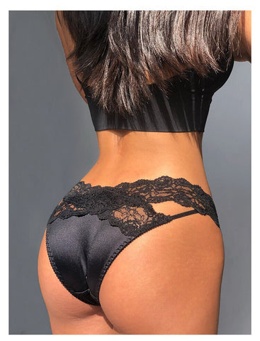 3Pcs/Lot Lace Panties Low-waist Underwear Female G String Thong Lingerie Temptation Hollow Out Intimates