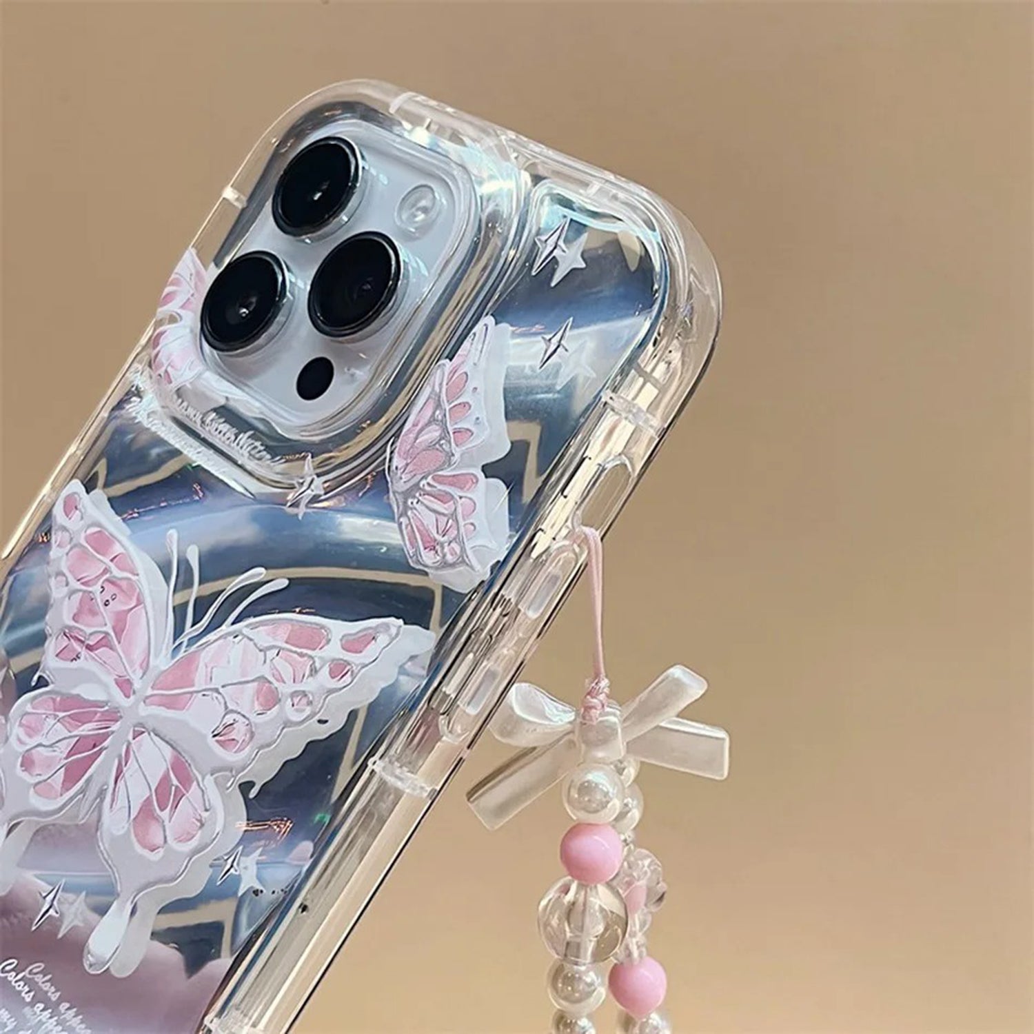 Phantom Pattern Phone Case For iPhone 11 12 13 14 15 Laser Film Soft Cover with Lanyard