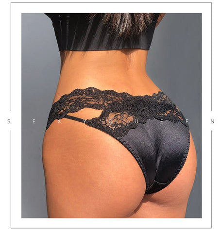 3Pcs/Lot Lace Panties Low-waist Underwear Female G String Thong Lingerie Temptation Hollow Out Intimates