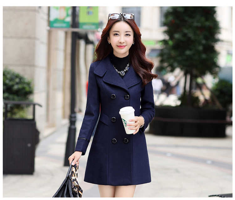 S-5XL Plus Size Long Wool Elegant Winter Coat