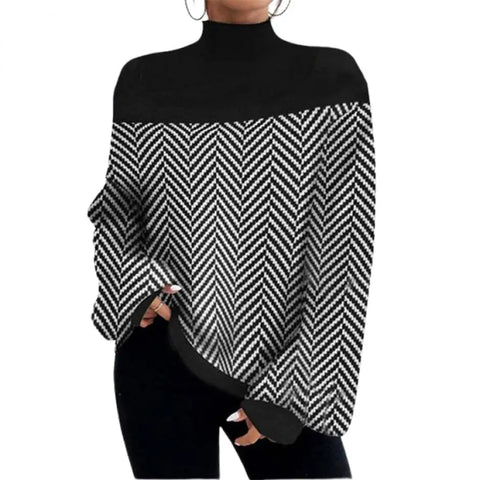 Winter Retro Zwei Farben Pullover