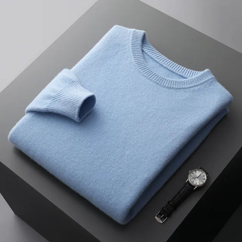 Soft Mens Round Neck Thickened Wool Sweaters