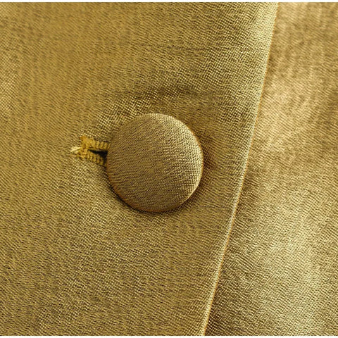 Gold V-Neck Blazer: Stylish Autumn Jacket's 2024 Fashion