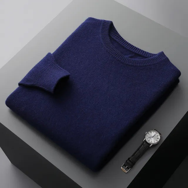 Soft Mens Round Neck Thickened Wool Sweaters