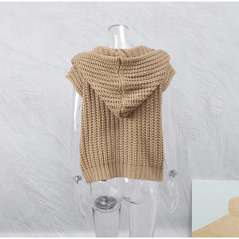 2024 Hooded Sleeveless Knit Vest