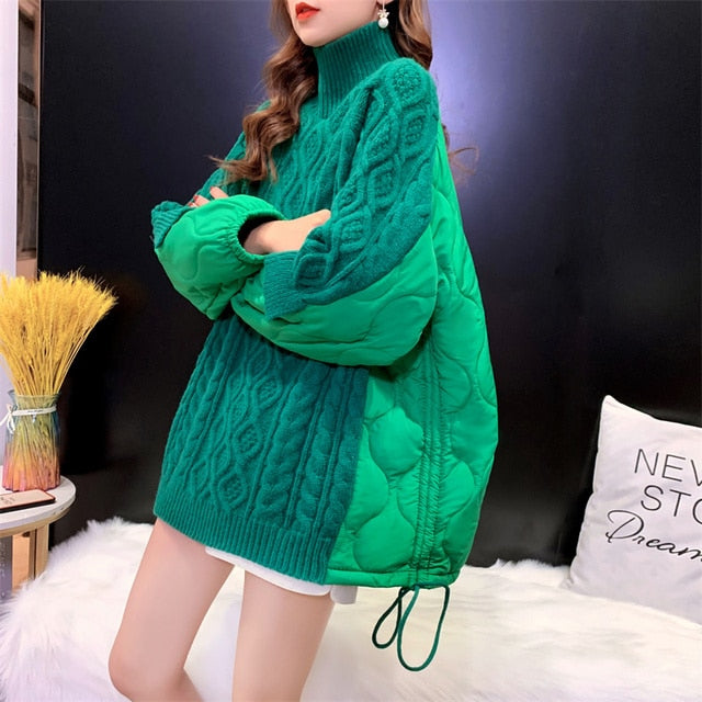 Special Collection Super Warm Loose Style Half Sweater Half Coat