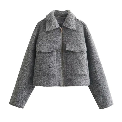 Demi-Season Tweed Cropped Jacket