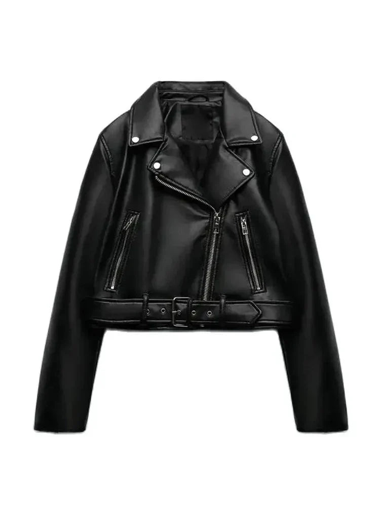 Luxury Black Style Belted Leather Jackets