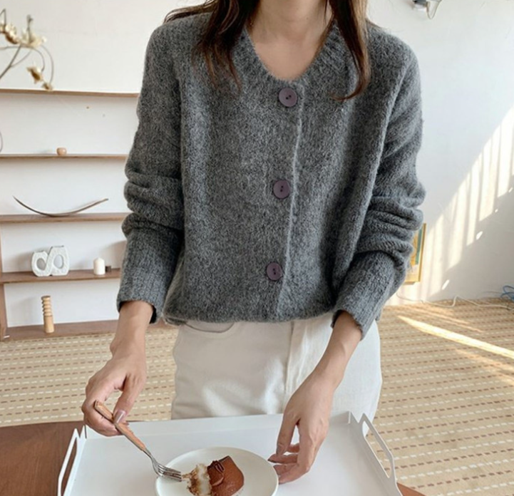 Open Front Cardigan Sweaters Buttoned Front Outwear Coat