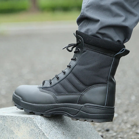 Mens Big Size Military Ankle Boots