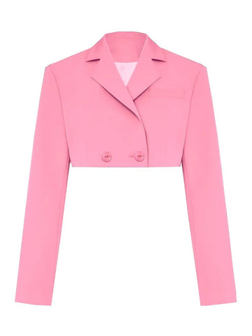 Double Button Style Super Crop Blazer Jackets Suits