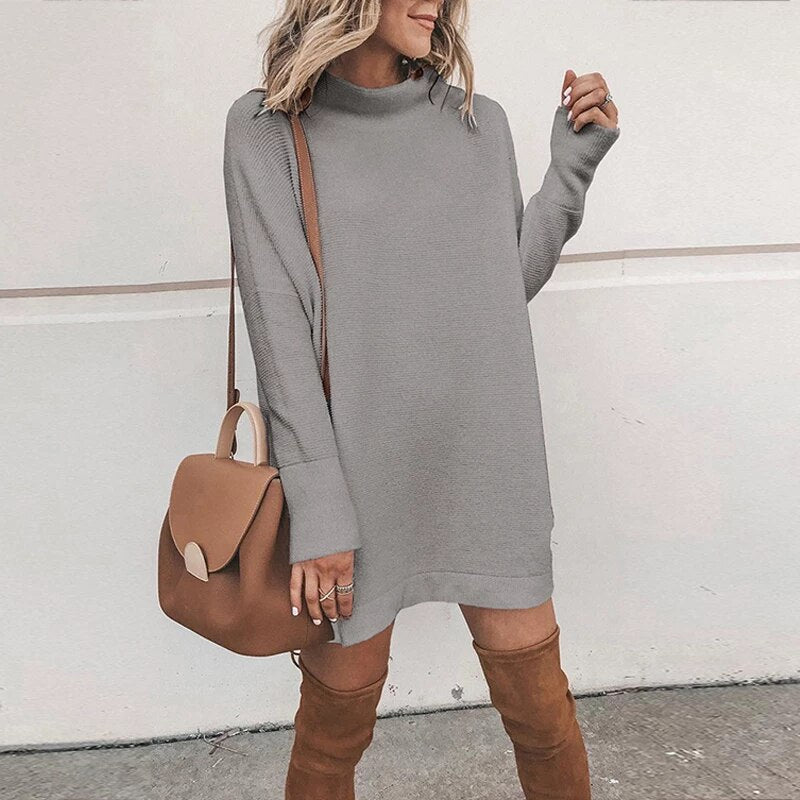 Simple Solid Turtleneck Oversized Sweaters