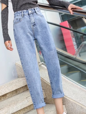 Vintage High Rise Straight Crop Denim