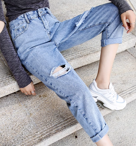 Vintage High Rise Straight Crop Denim