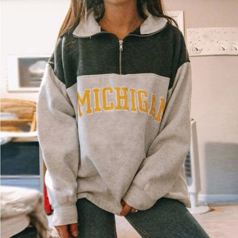 Zipper Neck Design Alaska Sweatshirts