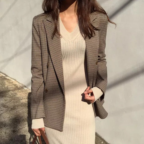 Manteau d'hiver croisé style bureau