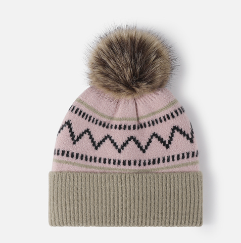 Snow Far Snow Good Pom Beanie - Pink