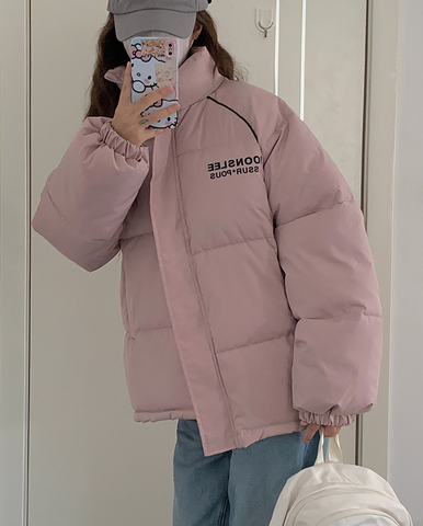 Sugar Bowl Pocketed Puffer Jacket - Blush