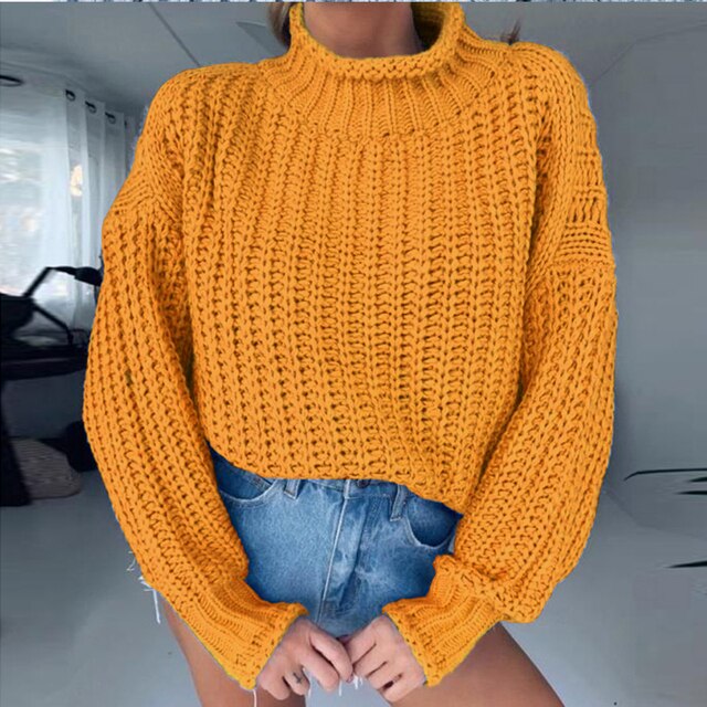 Turtleneck Femme Jumper Oversized Sweaters