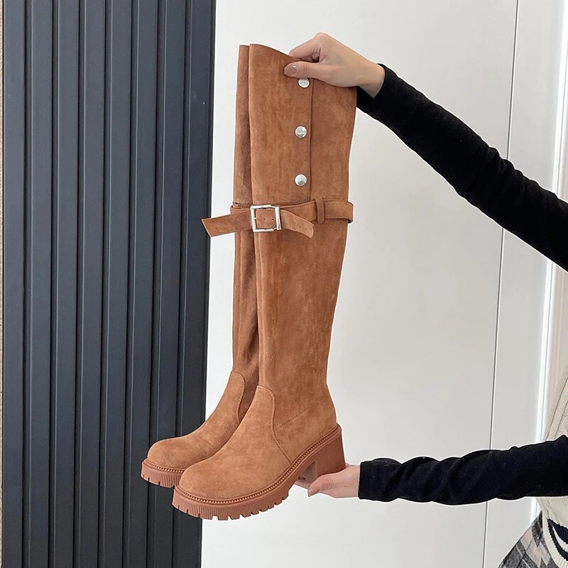 Winter Slip-On Over-the-Knee Boots: Fashionable & Comfortable