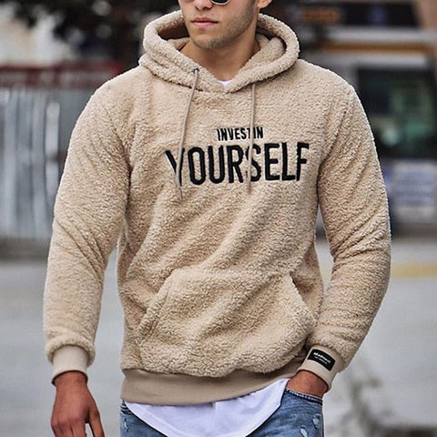 Mens Investin Yourself Print Fleece Soft Hoodies