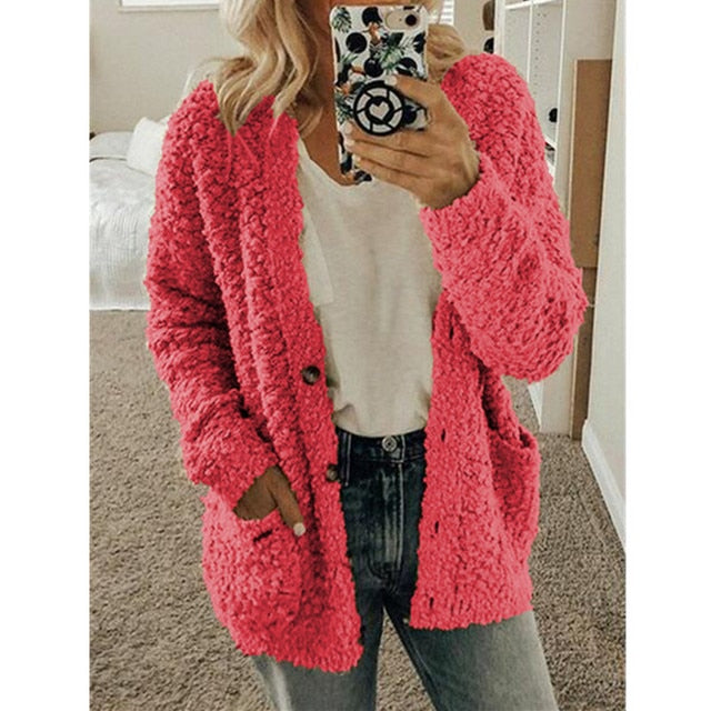 Fluffy Warm Cardigan Sweater