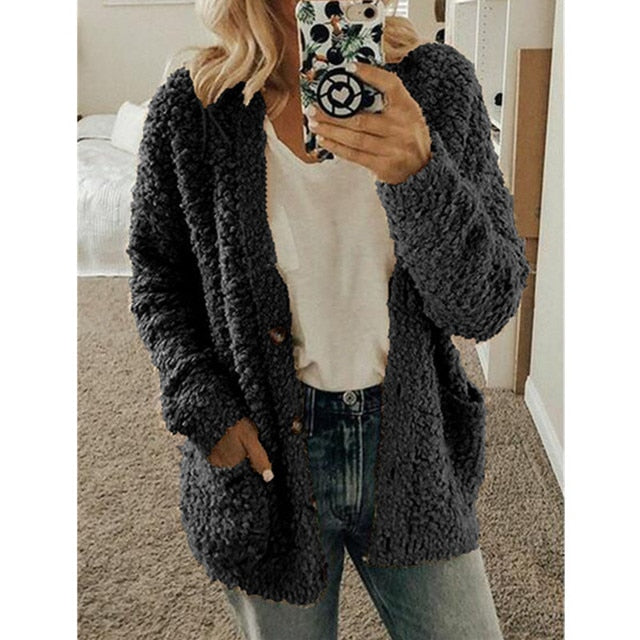 Fluffy Warm Cardigan Sweater