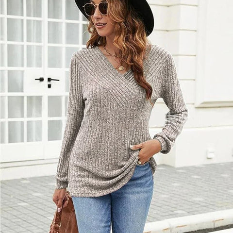 Spring Autumn Style V-Neck Line Style Sweaters