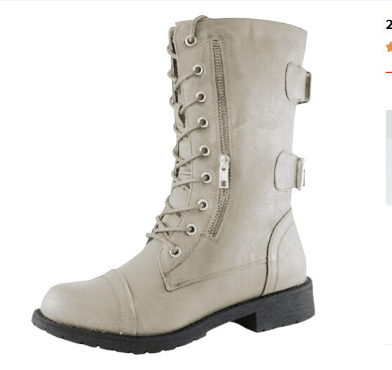 Creative Winter Zip Buckle Military Combat Boots