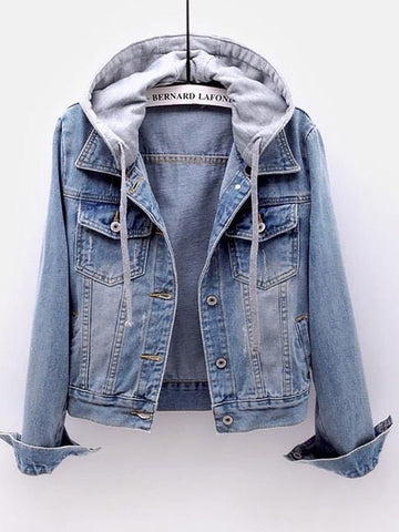 Warm Hooded Soft Inside Outwear Denim Jackets