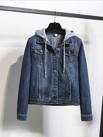 Warm Hooded Soft Inside Outwear Denim Jackets