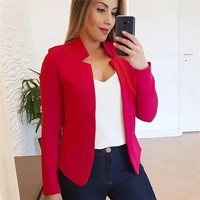 Long Sleeve Open Stitch Thin Summer Blazers