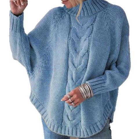 Locker sitzender Rollkragen-Strickpullover in Übergröße