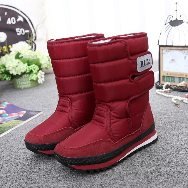 Natural Wool Insole Cow Suede Snow Boots