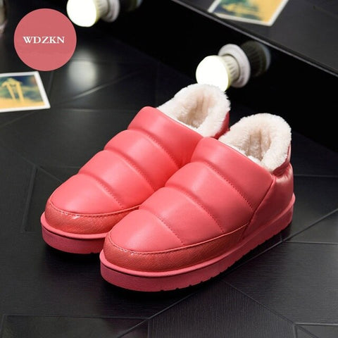 Stars Printed Flat Sole Plush Winter Snow Boots