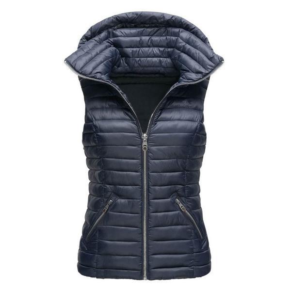 Spring Autumn Style Sleeveless Warm Hooded Vest Coat