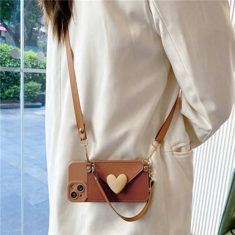 Crossbody Lanyard Halskette Gurt Kartenhalter Lila Hülle für iPhone 11 12 13 14 15 Münzbörse Hülle