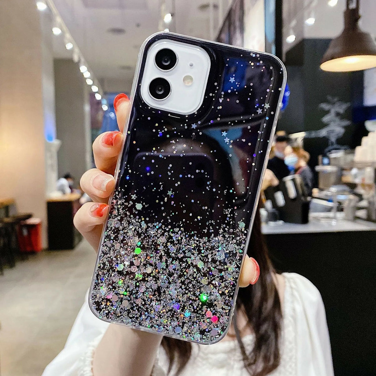 Compatible with iPhone Case Girls Shiny Glitter Sparkle Bling Diamond Cute Phone Cases