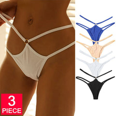 3Pcs/Lot Cotton Panties G-String Thong Hollow Out Underwear Bandage Seamless Soft Knickers Lingerie Intimates