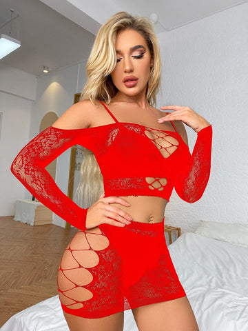 Strapless Lace Lingerie Set