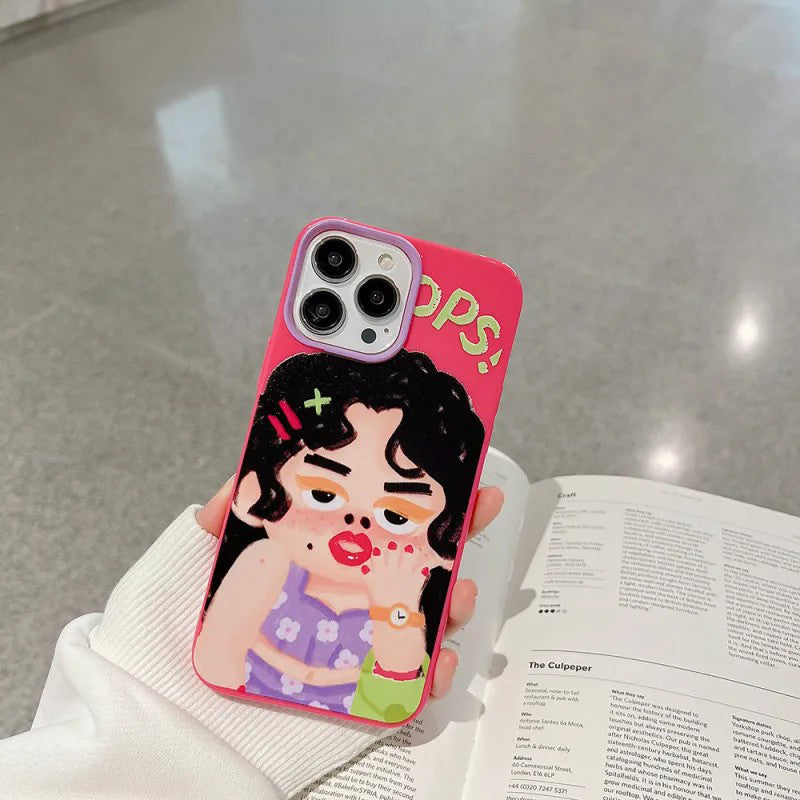 Cartoon Cute Ugly Cute Girl Apple Phone Case