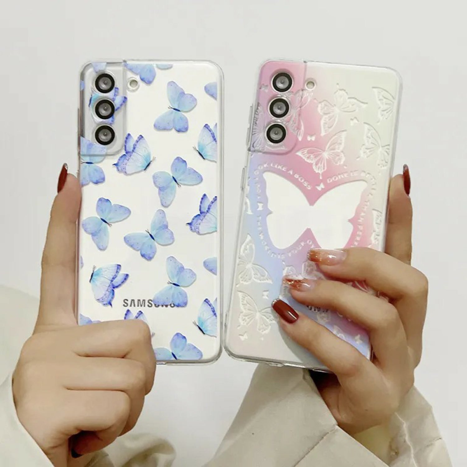 Butterfly Phone Case for Samsung Apple Cute Animals Shell Clear Soft Silicone Cover