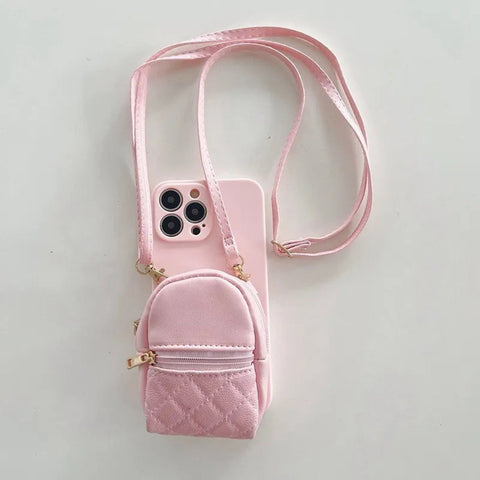 Phone Case - Lanyard Crossbody Leather Cosmetic Bag Wallet Phone Case for iPhones 11 12 13 14 15 Purse Cards Holder Cover